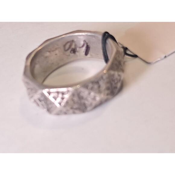 Peyote Bird Raised Embossed Pyramids Design Sterling Silver Ring Size 6 NWT - Picture 6 of 8